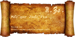Móger Zsófia névjegykártya
